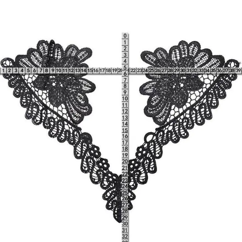 1 Pcs Black White Lace Fabric Trim Delicate Floral Lace Trim Neckline Collar Clothing Accessories Cloth Stickers