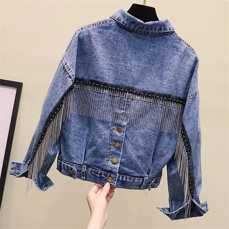 1Yard Fringed Metal Chain Beaded Lace Handmade Tassel Trim DIY Jeans Bags Shoes And Hats Decoration 6cm Wide