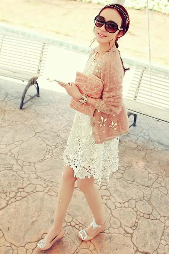 2Pcs Lace Flower Patch Sew-On Applique Champagne For Women Cheongsam Wedding Veil Stage Dress