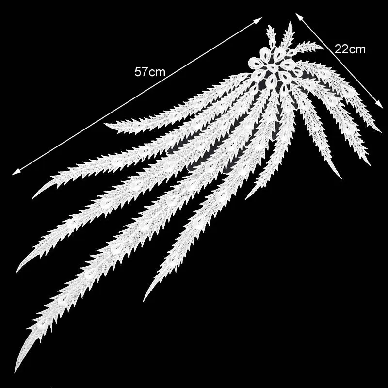 Embroidered Lace Fabric Trim DIY Neckline Collar Costume Peacock Sew On Dress Clothing Applique Sewing Accessories