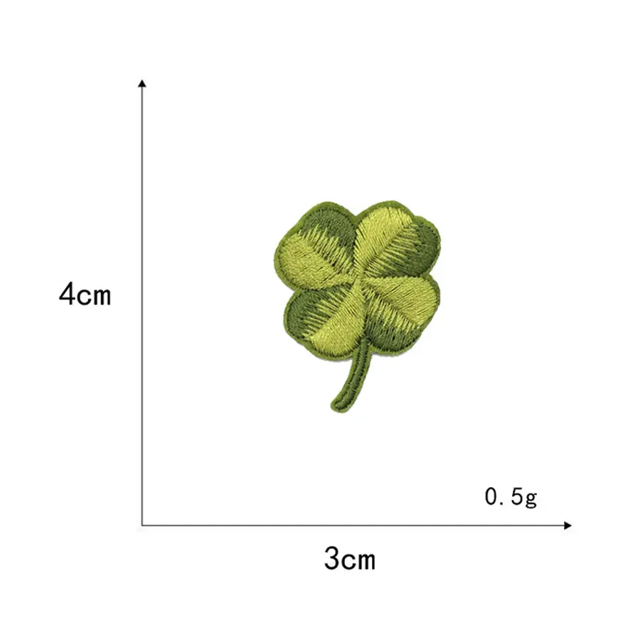 10 Pcs  Green Clover And  Clover Embroidery Stickers With Hot Stamping Patches For Sewing Clothes And Pants