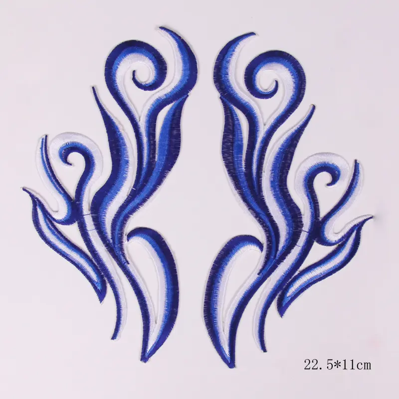 1 Pair Embroidery Flower Iron On Patch Applique DIY Crafts Stiker