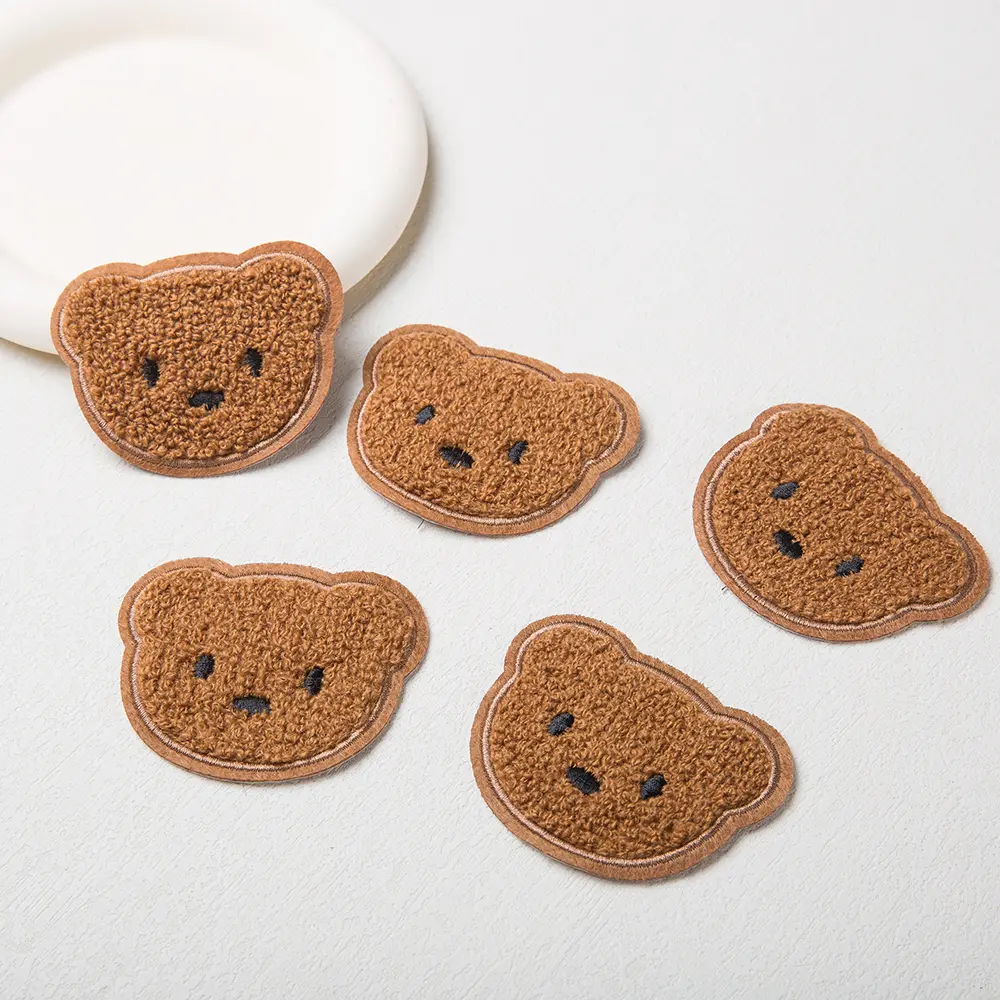 10Pcs Cartoon Bear Tiger Embroidered Patches for Clothing Towel Patch Sew On Bag Shoes Decoration