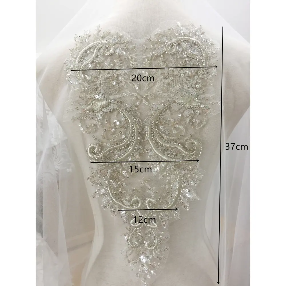 1 Piece Rhinestone Crystal Appliques Sew On Wedding Dress Patch Decoration Accessories