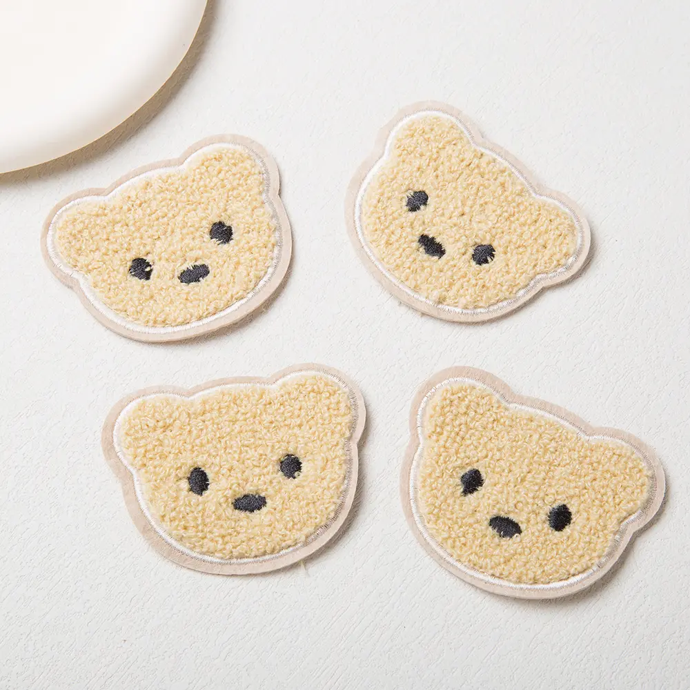 10Pcs Cartoon Bear Tiger Embroidered Patches for Clothing Towel Patch Sew On Bag Shoes Decoration