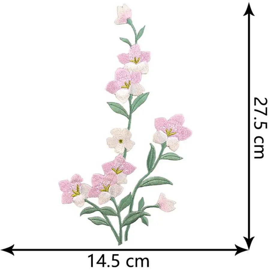1Piece Pink Blue Flower Embroidery Patches Fabric Coat Dress Bags Clothing Sewing Patch Applique Accessories Handmade Crafts