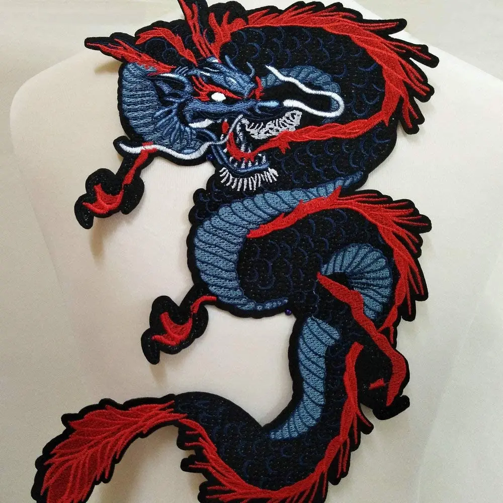 Large Dragon Embroidered Applique Iron On Sew On Patch 13.4''Suitable for DIY Jeans, Jackets, Clothing, Bags