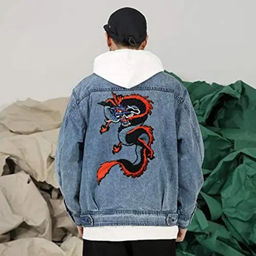 Large Dragon Embroidered Applique Iron On Sew On Patch 13.4''Suitable for DIY Jeans, Jackets, Clothing, Bags