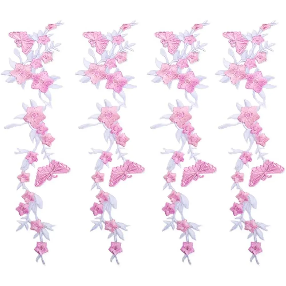 1Pc Rose Flower Butterfly Embroidery Patch Appliques Iron-on Badge Stickers For Clothes Dress Pants Sewing Accessories