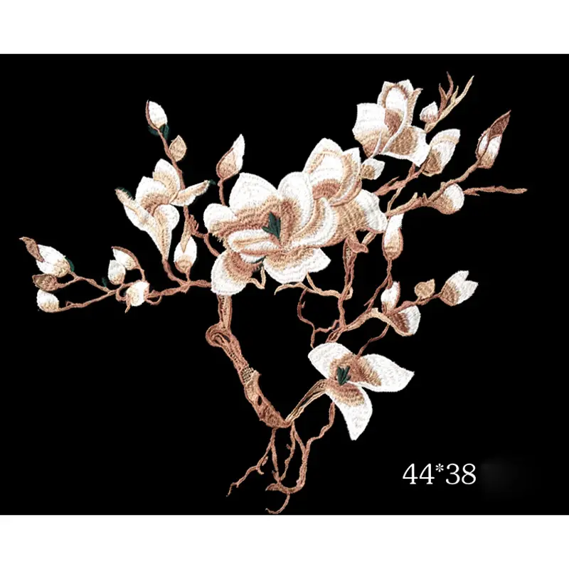 3Pcs/Set Pink Beige Plum Blossom Flower Applique Clothing Embroidery Patches Sew on Repair Accessories