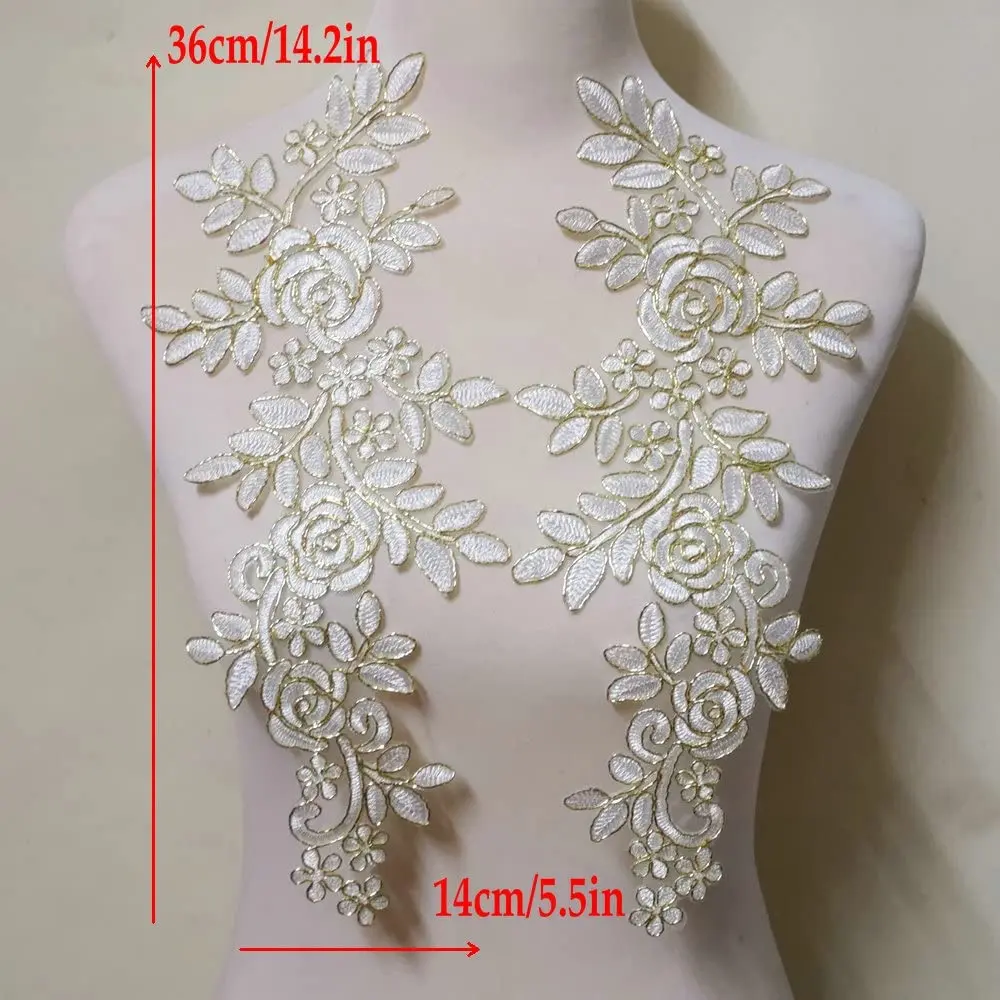 4Pcs Lace Flower Patch Applique Repair Wedding Dress Accessories DIY 36*14cm