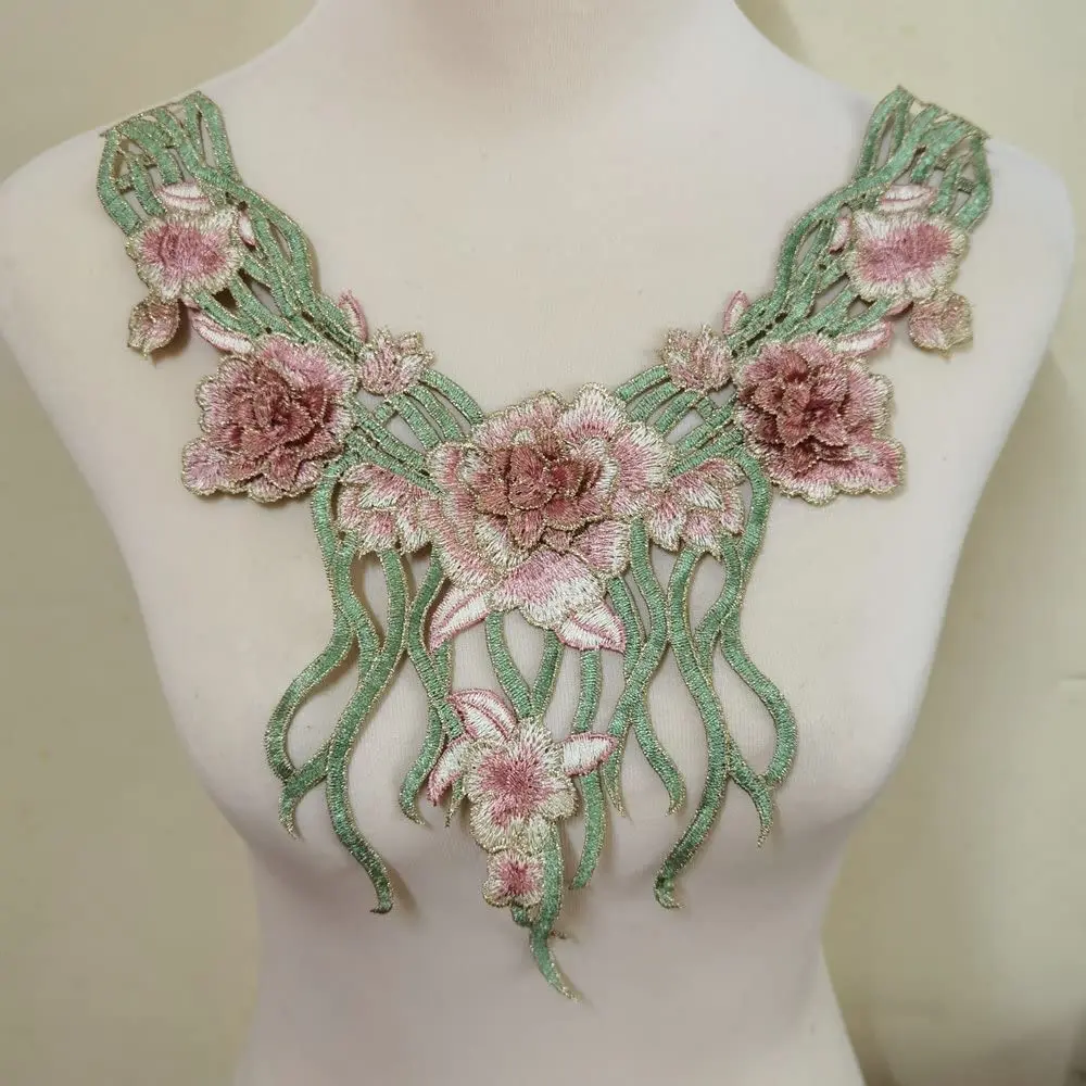 1 Piece Lace Neckline Collar DIY Embroidery Fabric Sewing Garment Craft Supplies Decoration Clothes