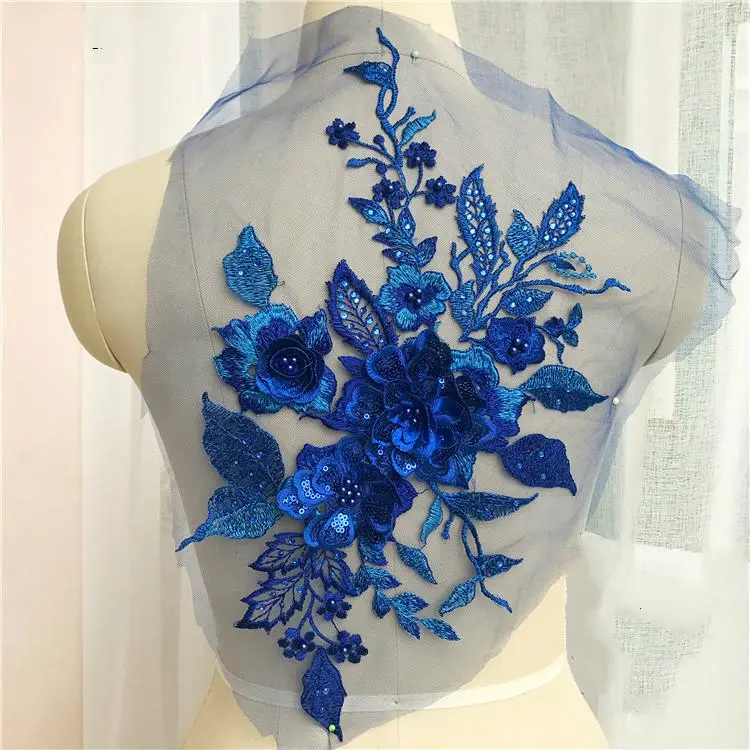Purple Large Flower Patch Embroidered Applique Clothing Decoration Sew On Patch DIY Accessory 42*23cm