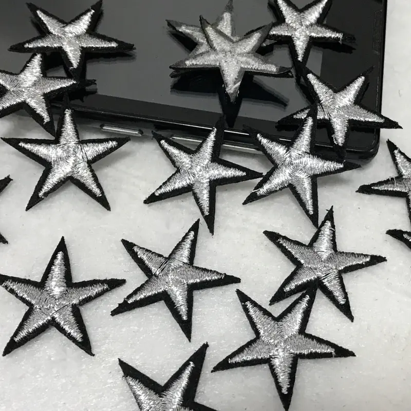 10Pcs Star Embroidered Iron On Badges Patches For Clothing Cartoon Motif Applique Sticker For Clothes