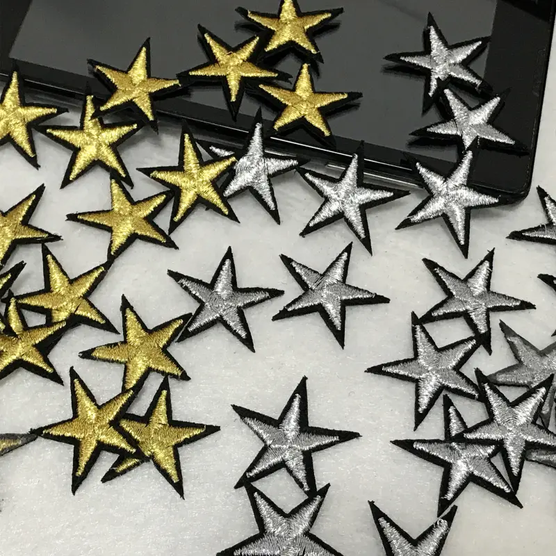 10Pcs Star Embroidered Iron On Badges Patches For Clothing Cartoon Motif Applique Sticker For Clothes