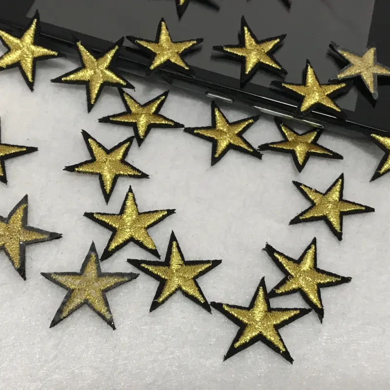 10Pcs Star Embroidered Iron On Badges Patches For Clothing Cartoon Motif Applique Sticker For Clothes