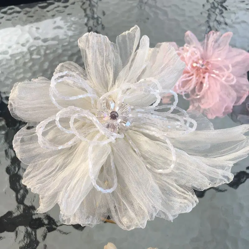 1Pc Handmade Flower Patch Beaded Flower Repair for Wedding Dress Suit Decoration