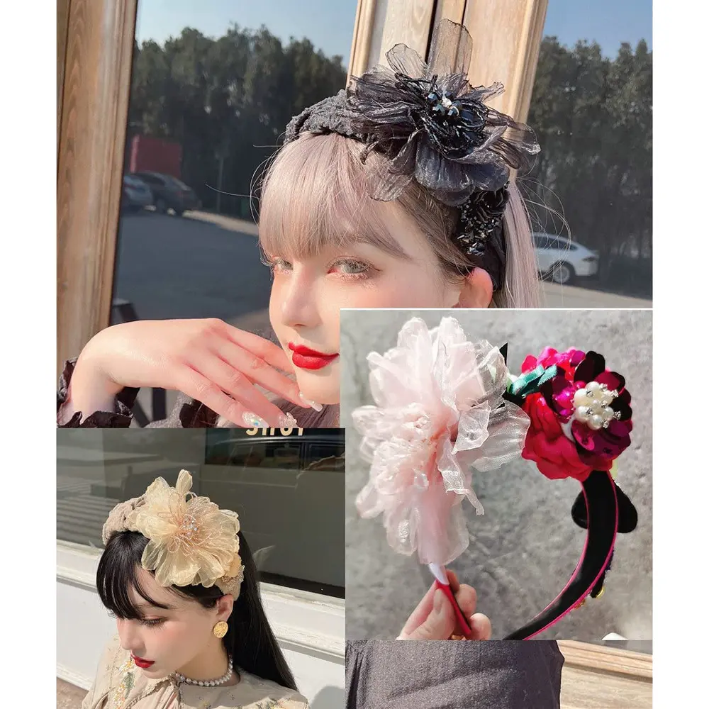 1Pc Handmade Flower Patch Beaded Flower Repair for Wedding Dress Suit Decoration