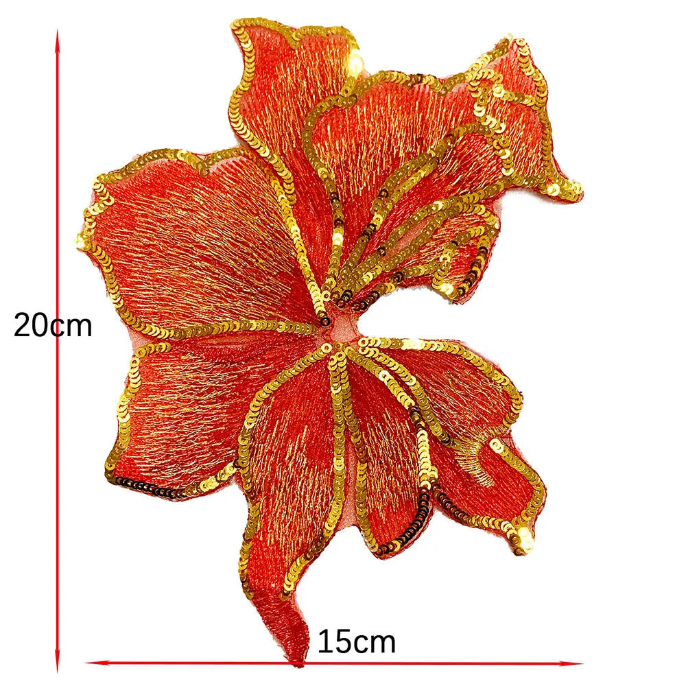 1Piece Squins Flower Applique Sew On Lace Patches Repair