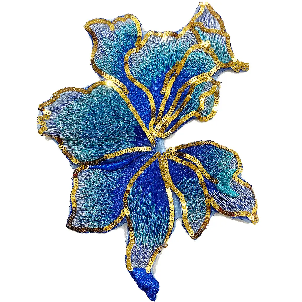 1Piece Squins Flower Applique Sew On Lace Patches Repair
