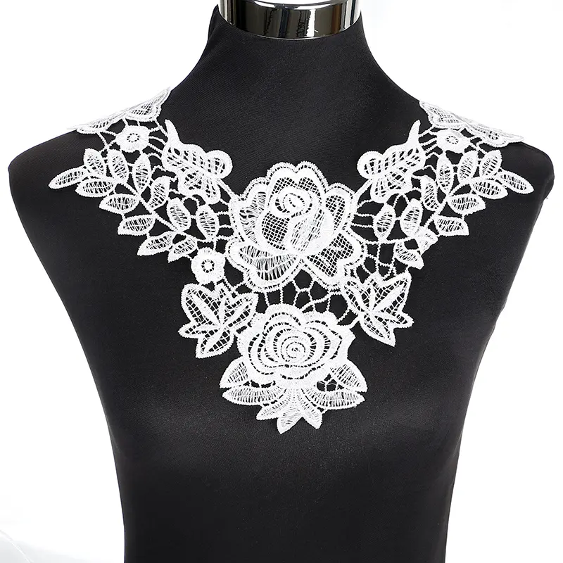 Embroidered Venise Lace Neckline Collar Embellishment Sewing Applique Trims Sewing Supplies Scrapbooking