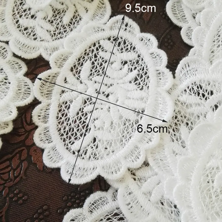 10 Pcs Black White Small Circle Flower Embroidery Patch For Clothing Bags Decoration Home  Accessories Sew On Patches Crafts