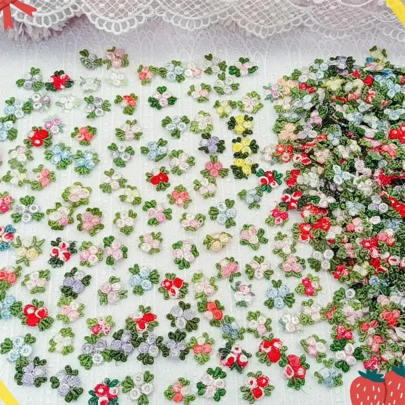 50Pcs Multiple Colors Embroidered Floral Lace Patches Sewing Supplies Repair 2CM Wide