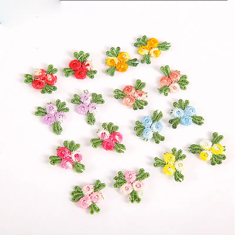 50Pcs Multiple Colors Embroidered Floral Lace Patches Sewing Supplies Repair 2CM Wide
