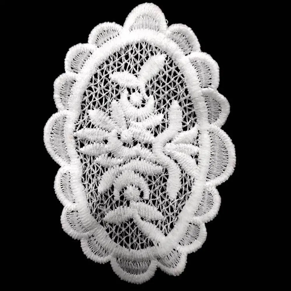 10 Pcs Black White Small Circle Flower Embroidery Patch For Clothing Bags Decoration Home  Accessories Sew On Patches Crafts