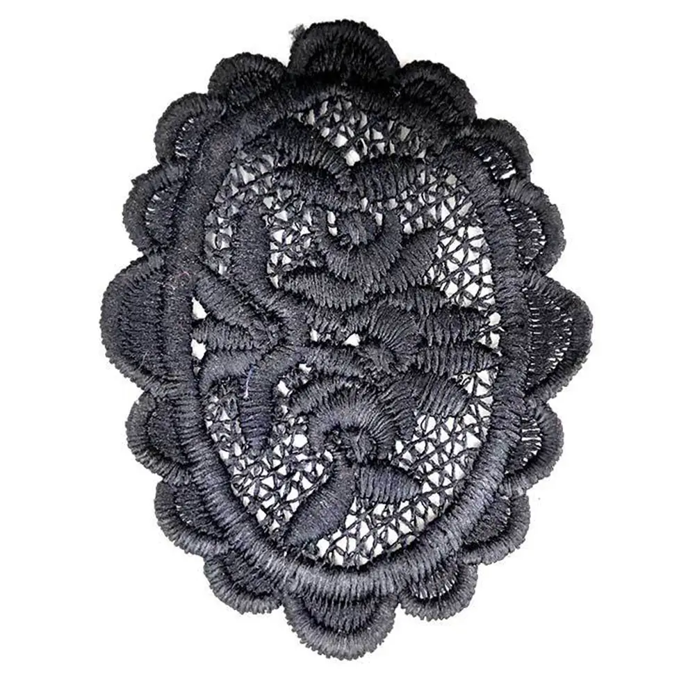 10 Pcs Black White Small Circle Flower Embroidery Patch For Clothing Bags Decoration Home  Accessories Sew On Patches Crafts