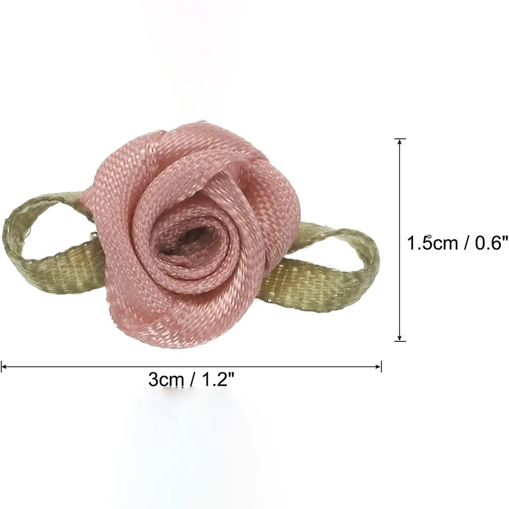 100Pcs Mini Rose Flowers Heads Patch  Appliques Handmade DIY Sewing Wedding Dress Decoration Accessories