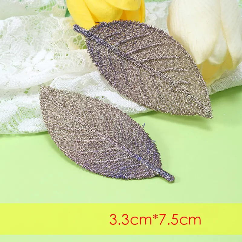 10 Pcs Gradient Embroidered Patches Fabric Leaves Stickers Suitable Coat Bags Hats Accessory Repair Iron On Patch Applique