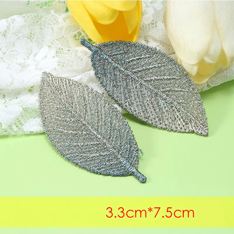 10 Pcs Gradient Embroidered Patches Fabric Leaves Stickers Suitable Coat Bags Hats Accessory Repair Iron On Patch Applique