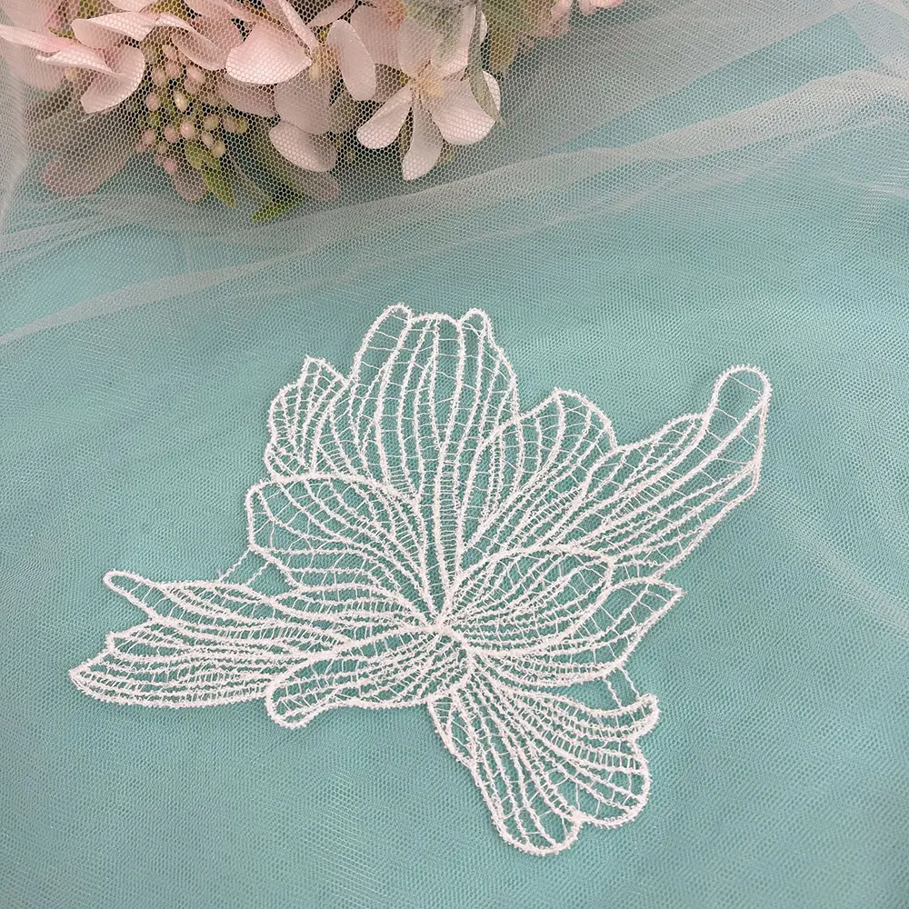 5Pcs Milk Silk Flower Patch for DIY Sewing Dress Clothes  Repair Accessories
