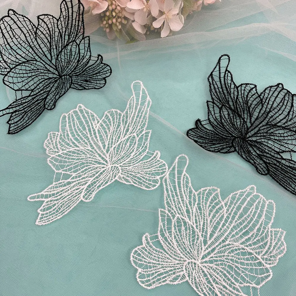5Pcs Milk Silk Flower Patch for DIY Sewing Dress Clothes  Repair Accessories