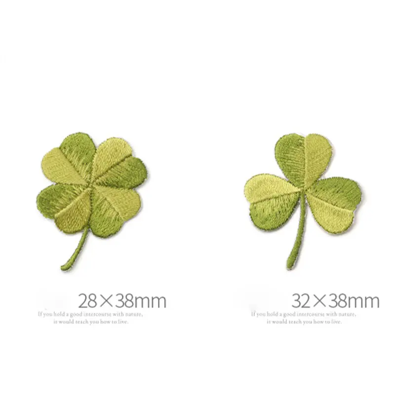 10Pcs/lot Iron On Green Leaves Stickers Embroidered Patches(Without Card)