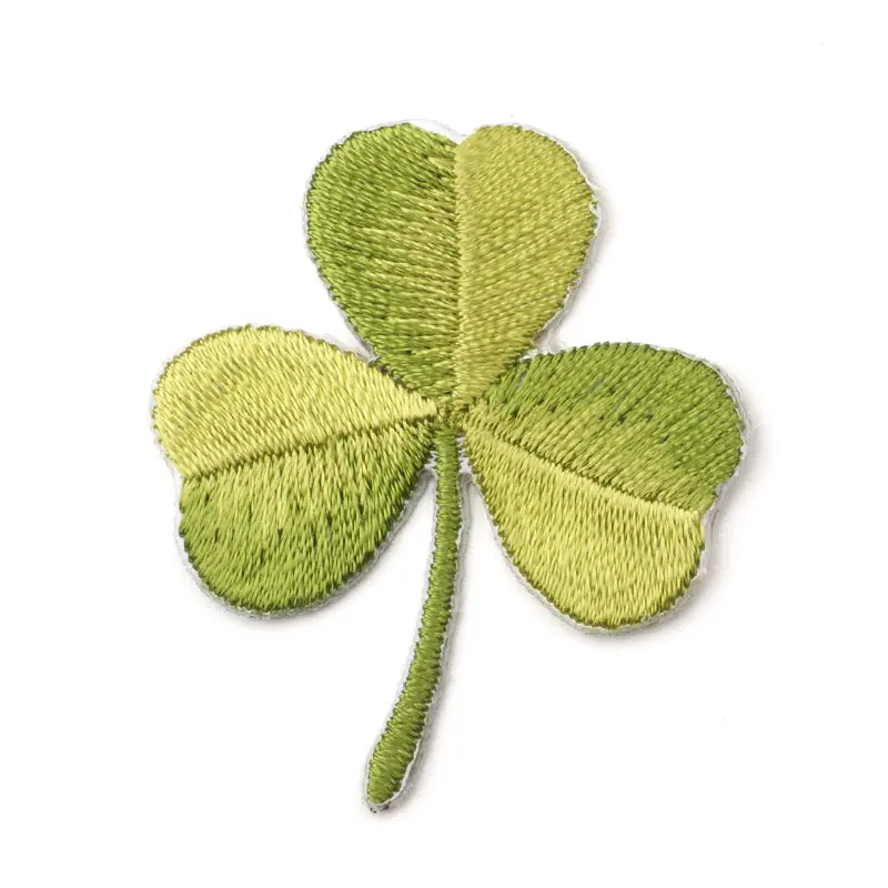 10Pcs/lot Iron On Green Leaves Stickers Embroidered Patches(Without Card)