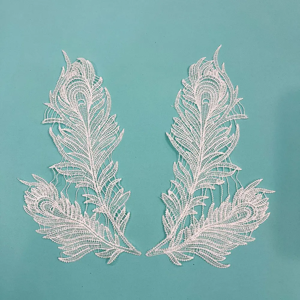 1Pair Mesh Bow Lace Embroidery Patch DIY Hand Account Accessories Wedding Dress Accessories Brooch Hair Accessories Fabric Patch