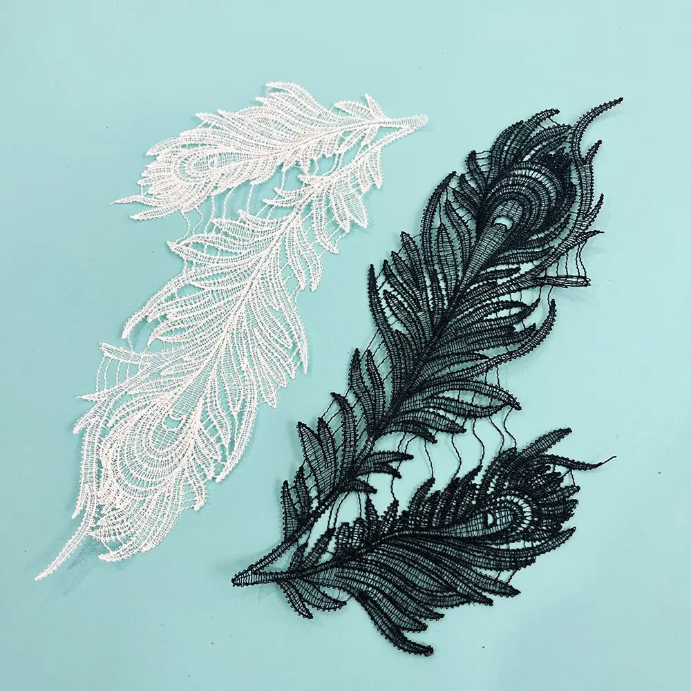 1Pair Mesh Bow Lace Embroidery Patch DIY Hand Account Accessories Wedding Dress Accessories Brooch Hair Accessories Fabric Patch