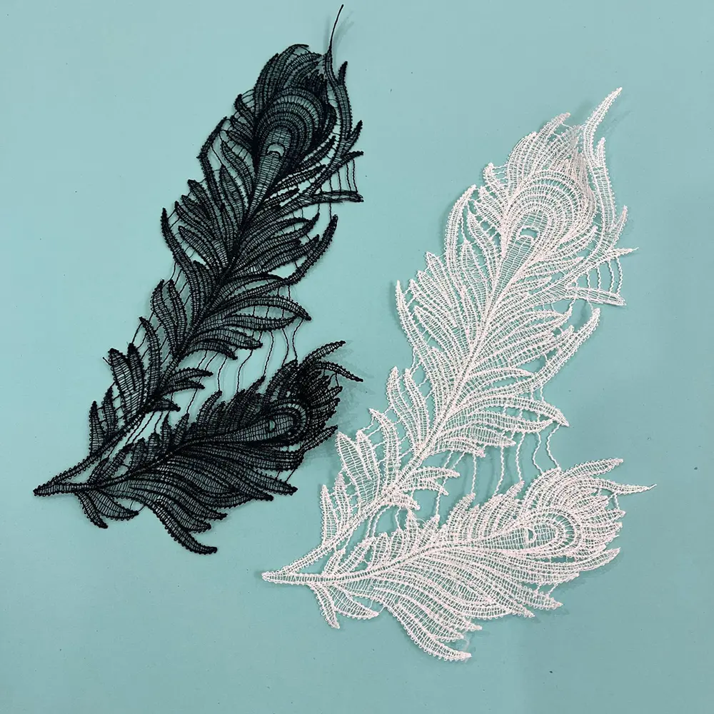 1Pair Mesh Bow Lace Embroidery Patch DIY Hand Account Accessories Wedding Dress Accessories Brooch Hair Accessories Fabric Patch