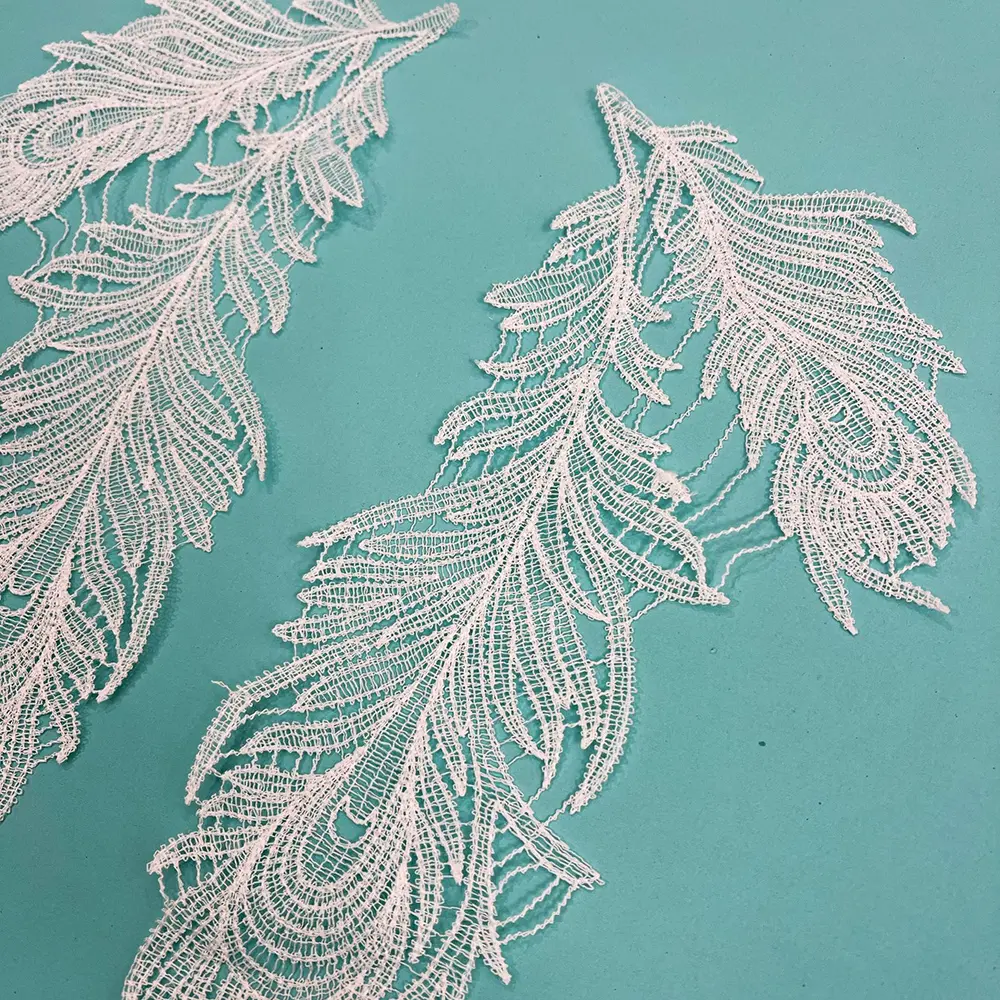 1Pair Mesh Bow Lace Embroidery Patch DIY Hand Account Accessories Wedding Dress Accessories Brooch Hair Accessories Fabric Patch