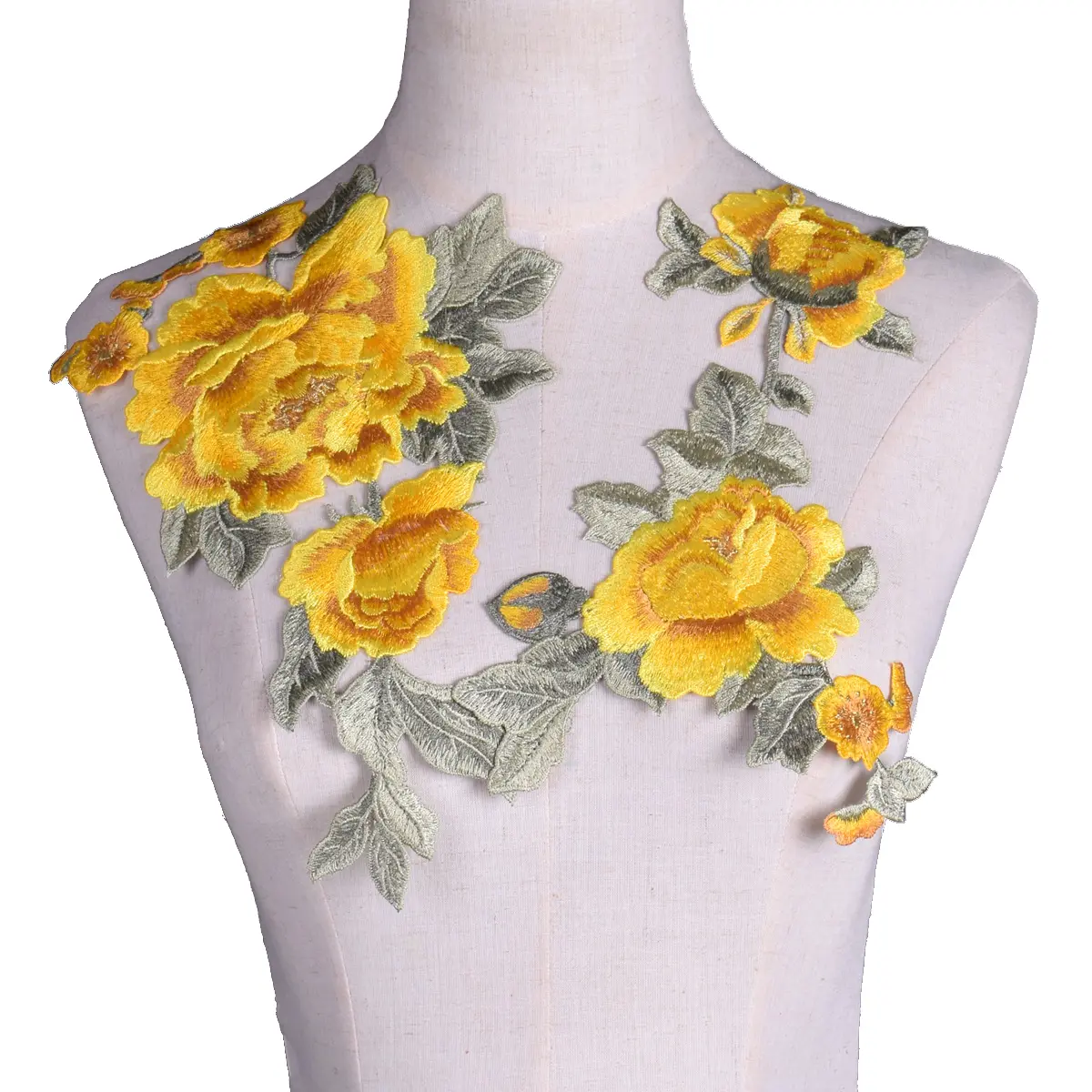 1 Pair Of Embroidery Patches Multi-Color Peony Handmade Patch DIY Sewing Repair Clothing Dress Bag Denim Accessories Crafts