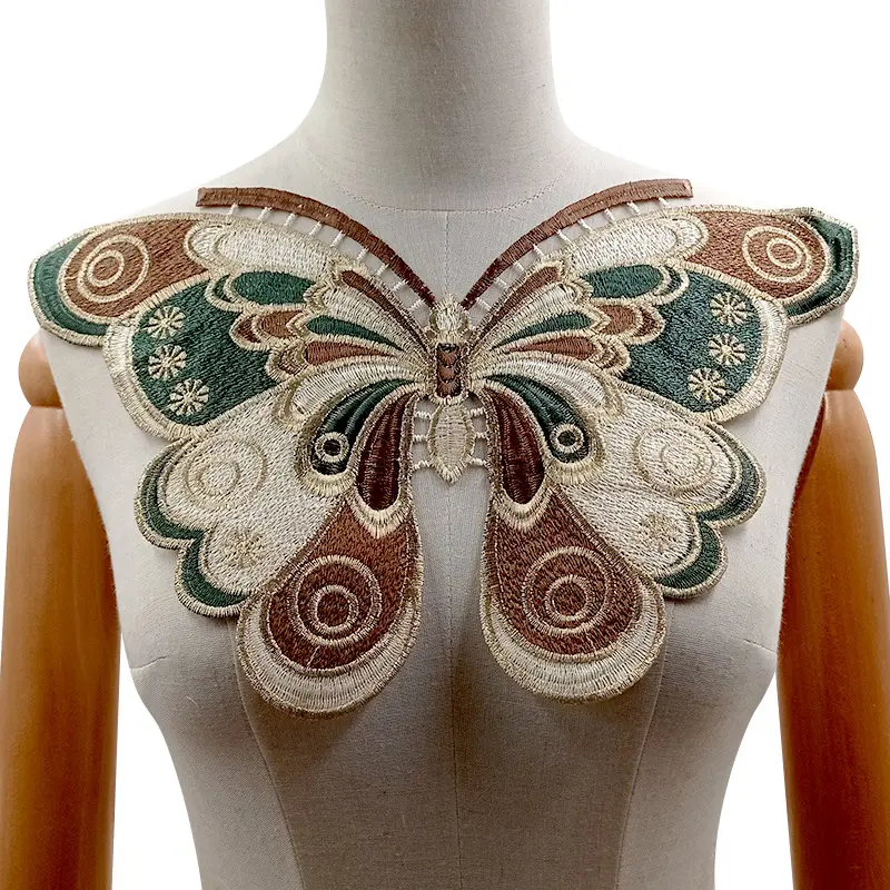 1 Pcs Butterfly Embroidery Large Patch Handmade Craft Suitable For Sewing Patches on Clothing Accessories 24*37CM
