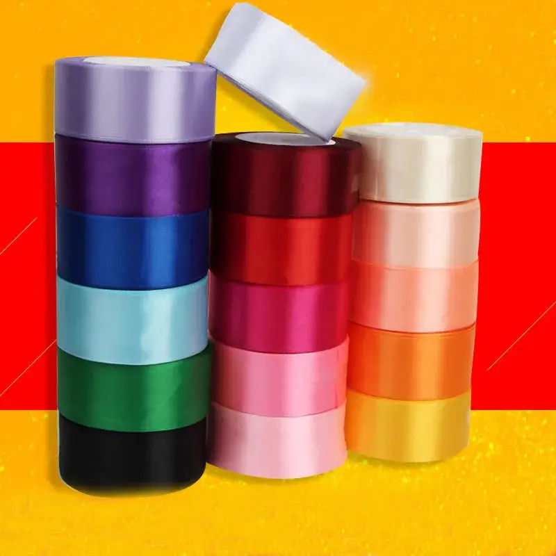 40mm Silk Satin Ribbons Christmas Halloween Wedding Birthday Party Festival Gift Box Wrapping DIY Valentine's Day Roses Flower