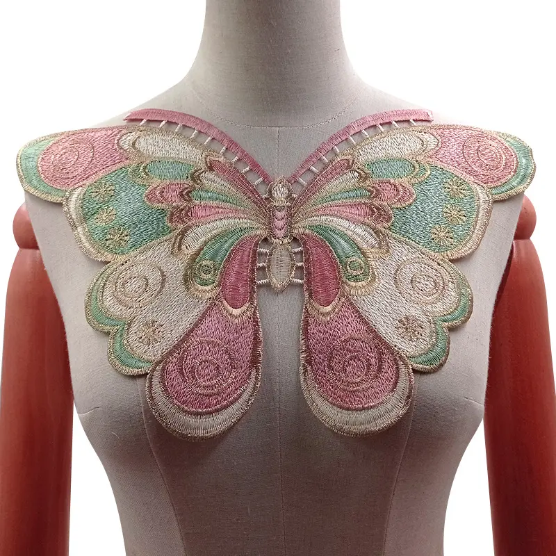 1 Pcs Butterfly Embroidery Large Patch Handmade Craft Suitable For Sewing Patches on Clothing Accessories 24*37CM