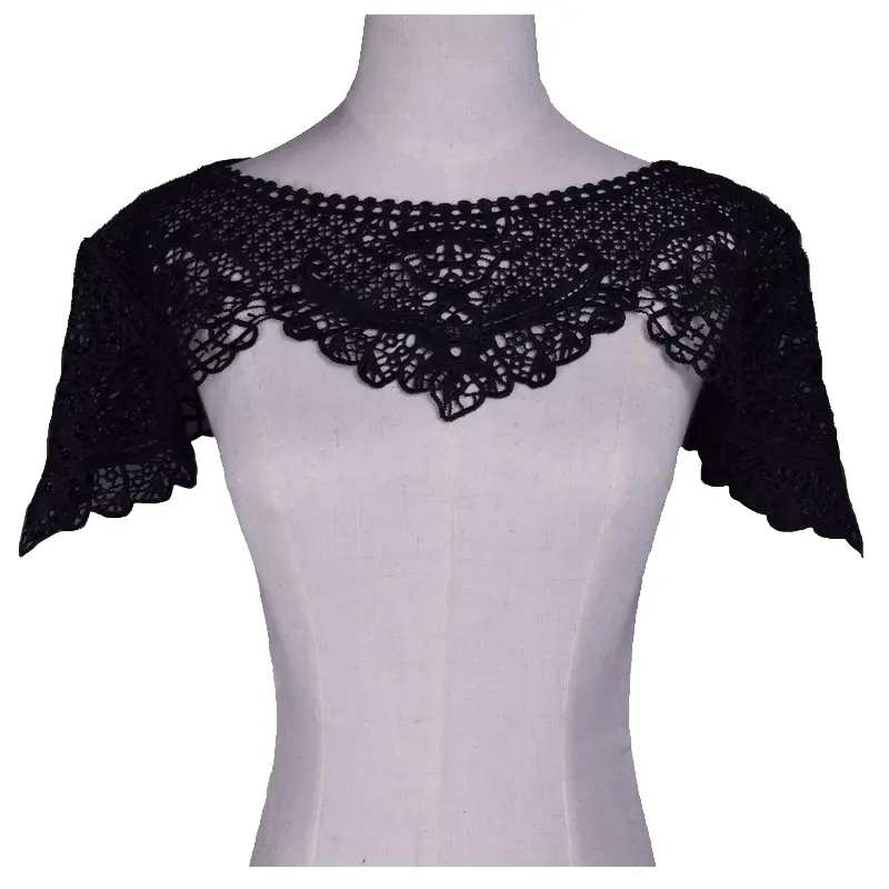 1 Pcs Black and White Embroidery Collar Patch Lace Fabric DIY Clothing Accessories Craft Sewing Supplies 72*21CM