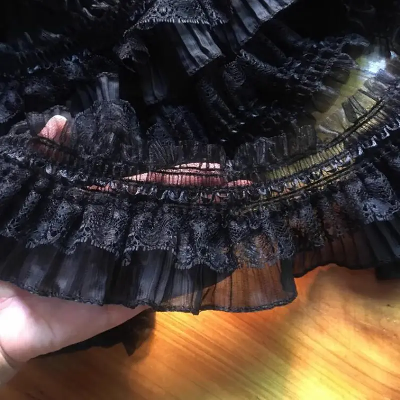 1 Yard Embroidery Elastic Lace Clothing Lace Fabric Lace Layer Materials Vintage Dress Lace Accessories 7.5CM