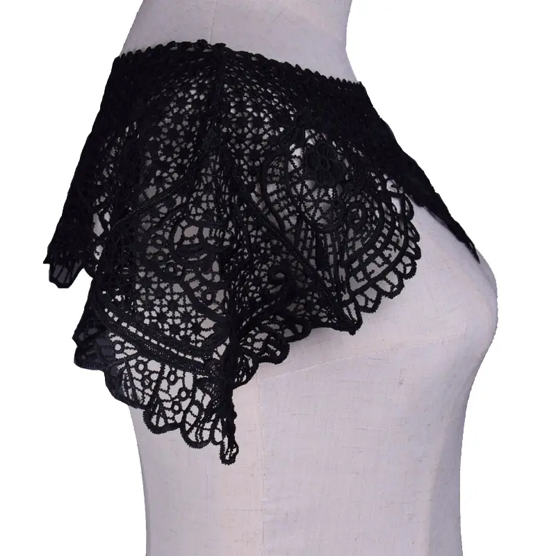 1 Pcs Black and White Embroidery Collar Patch Lace Fabric DIY Clothing Accessories Craft Sewing Supplies 72*21CM