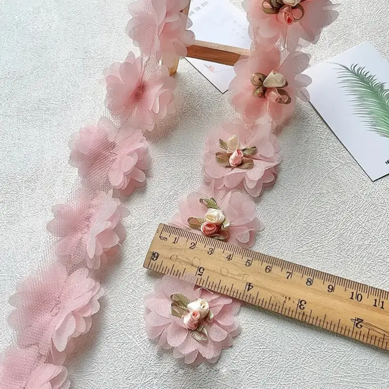 10Pcs Embroidery Flower Patches Fabric For Wedding Headwear Accessories Sewing Patch Handmade Applique Repair Crafts Supplies