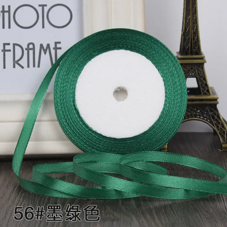 6mm 25 Yards 22 Meters Single Face Silk Satin Ribbon Handmade DIY Decorative Gift Packing Wedding Crafts Christmas Decoration